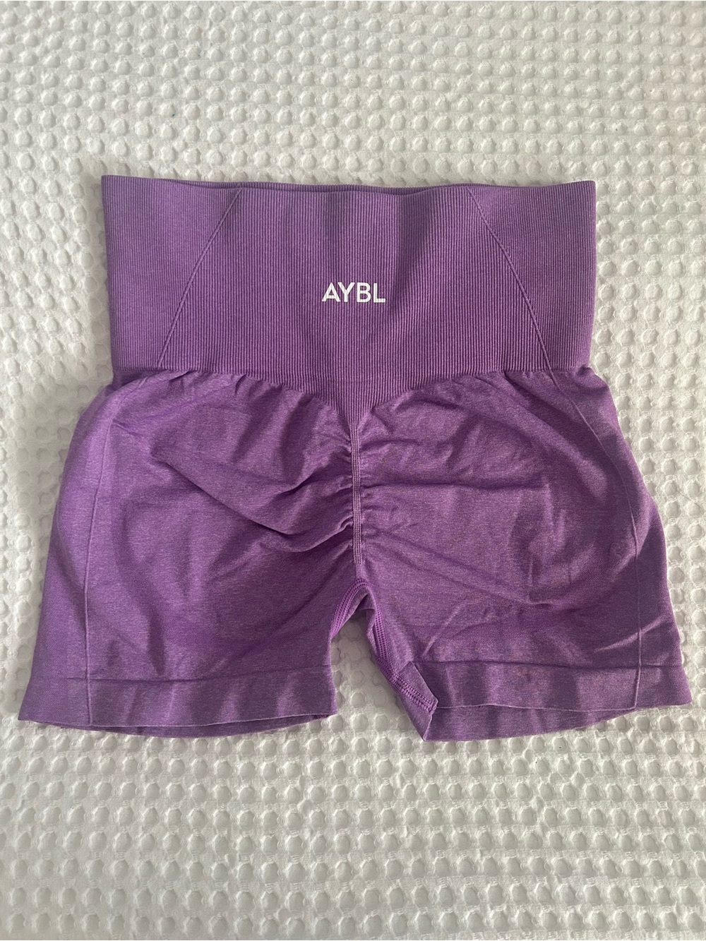 AYBL High-Rise Scrunch Back Bike Shorts in Purple